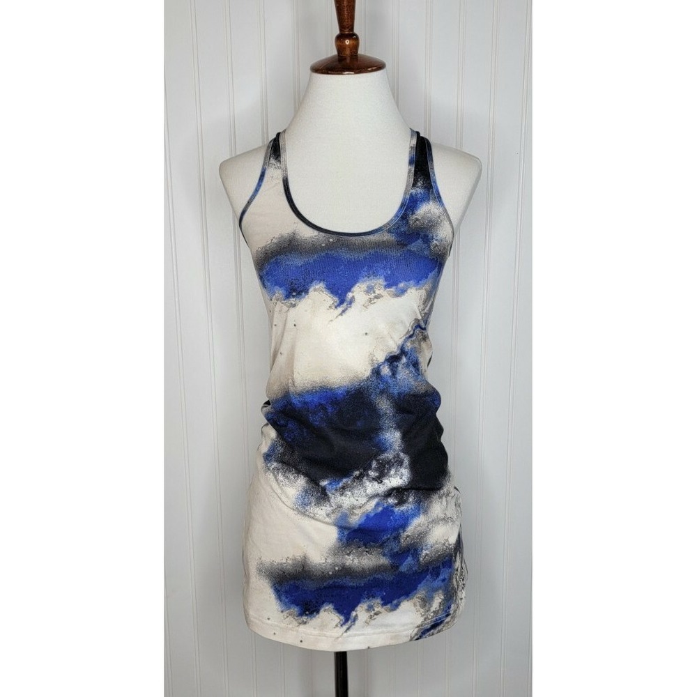 Lululemon Cool Racerback Tank Size 4 Milky Way Blue Black Galaxy Longer Length